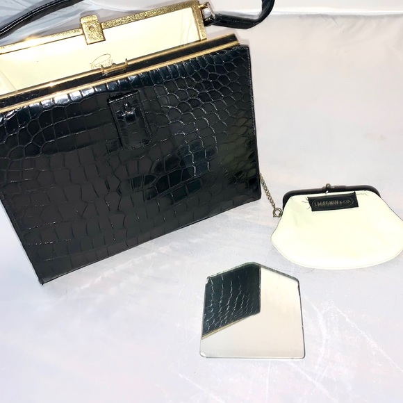 Vintage ALLIGATOR I. Magnin Rendl Original Purse Pristine Handbag - Picture 9 of 16